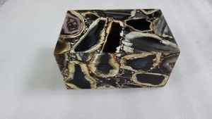 Handcrafted Blue Resin <b>Trinket</b> <b>Box</b> Elegant Storage Solution Featuring Food Fruit Angel Styles - Product Image 3