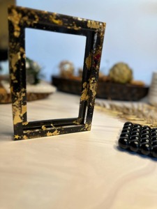 Black <b>Acrylic</b> UV Printed Customizable Photo <b>Frame</b> with Gold Leaf Handmade Luxury Tabletop for Home Decor Gifts From REHMAN CRAFT - Product Image 2