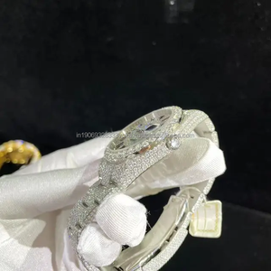 Reloj de pulsera automático de acero inoxidable para hombre, Diamante de moissanita de alta calidad, vidrio completamente helado, estilo Hip Hop analógico - Product Image 2