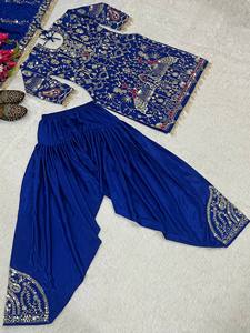 FATEMA FASHION Salwar Kameez Tradicional Indio de Seda Satinada Pesada, de Secado Rápido, para Todas las Estaciones, Verde, Bordado, Corte Regular, para Mujer - Product Image 3