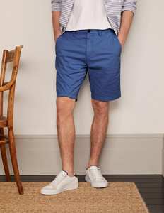 Pantalones Cortos Bermuda de Algodón Azul Sólido para Hombre, Cintura Media, Cierre de Botones, Estilo Casual, Tejido Transpirable - Product Image 5