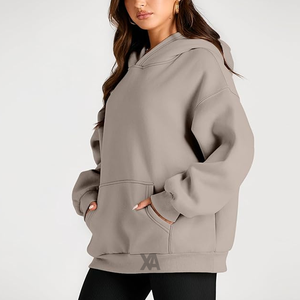 Sudadera con Capucha Holgada para Mujer, Sudadera de Algodón Suave con Bolsillo Tipo Canguro, Moda Casual Otoño Invierno - Product Image 4