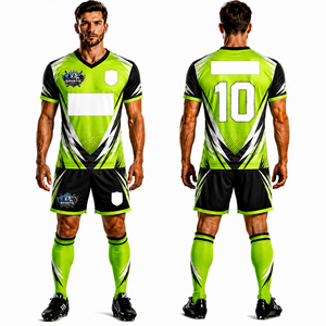 Tournament <b>Soccer</b> Jersey Shorts Set Breathable Polyester Fabric Screen Printing Lightweight Training Fit Bulk Order Team Uniform - Product Image 1