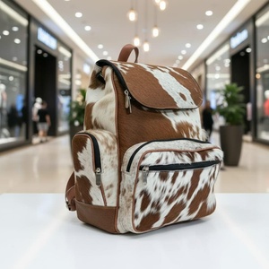 Custom Logo Genuine <b>Leather</b> Hair On <b>Backpack</b> <b>Real</b> Cowhide Hairon Bag Luxury Western Cowhide <b>Backpack</b> Wholesale OEM LHBP-0256 - Product Image 3