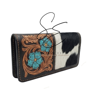 SEHRAINN Elegante Cartera Larga de Cuero Tallado con Pelo, Billetera Bifold, Tarjetero Personalizado, Carteras Delgadas Estilo Gitano - Product Image 2