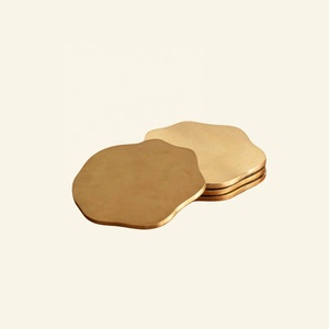 Regal Cloud Brass <b>Coaster</b> Set Handcrafted Premium <b>Drink</b> <b>Coasters</b> Heat Resistant Table Protector Elegant Home Bar Gift - Product Image 1
