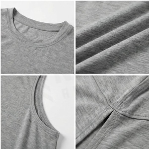 North Approach Gray Asymmetric Sleeveless Yoga Tank <b>Top</b> Breathable Solid Crew Neck Sportswear - Product Image 4