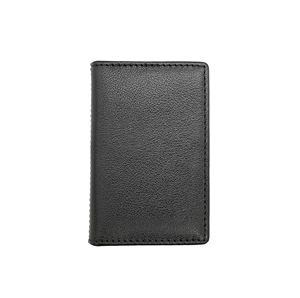 Castello Slim Card Case <b>Wallet</b> New Arrival Open Closure Made Vegetable Tanned Leather Polyester Lining Black Brown - Product Image 1