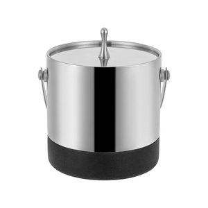Cubo de hielo de acero inoxidable acanalado con tapa, enfriador de vino de doble pared aislado, enfriador de champán para bar, hotel, hogar - Product Image 2