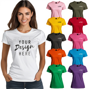 T-shirt décontracté ample à col rond pour femme avec logo personnalisé 2026, 100 % polyester, séchage rapide, manches courtes, respirant, écologique - Product Image 1