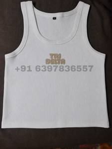Camiseta sin mangas de algodón con bordado de letras personalizadas para mujer, top corto acanalado, camiseta casual de verano, chaleco para mujer - Product Image 5