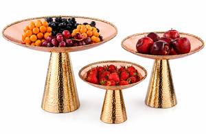 Durable Safe New Design Hammered <b>Copper</b> Finish Stainless Steel Kadai Serving Bowl with Decorative Brass Handles - Product Image 5