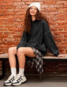 Sweat à capuche tendance délavé en coton, coupe oversize, style streetwear urbain - Product Image 3