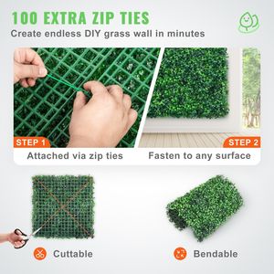 "12PCS 20x20inch Artificial Boxwood Panels for Privacy Hedge <b>Screen</b> & Room Divider Artificial Grass Backdrop Wall 1.6\"" - Product Image 3