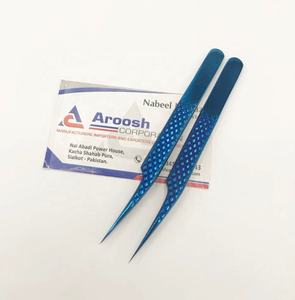 Pince à épiler d'isolation de plasma bleu en acier inoxydable durable professionnel de haute qualité outil d'extension de cils de poignée de diamant - Product Image 2