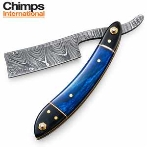 Couteau de barbier classique en acier Damas fait main, manche en bois personnalisable, option OEM idéale pour les couteaux de garçons d'honneur - Product Image 5