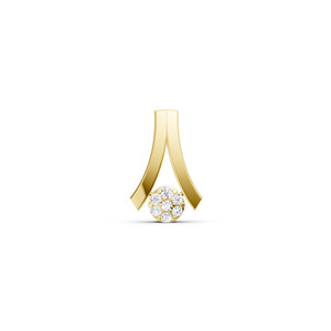 Colgante de Diamantes en Oro Amarillo, Corte Brillante Redondo, Diseño Minimalista, Joyería para Mujer, Uso Diario - Product Image 2