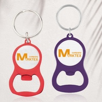 Porte-clés décapsuleur en aluminium gravé au laser, logo personnalisé, écologique