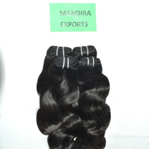 Extensiones de Cabello Humano Remy Indio Negro Natural de Lujo, Ondulado Natural, Doble Trama, para Fusion, Paquetes de Cabello - Product Image 3