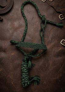 Cabestro de cuerda trenzada para caballo, verde, material PP, duradero, para entrenamiento ecuestre, modelo Rubh - Product Image 3