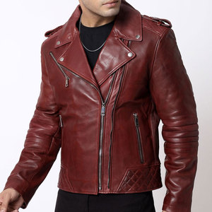 New Arrival <b>Top</b> Quality Fast Delivery Men's Biker <b>Leather</b> Jacket Hot Sale Trendy Outfit Low Price Men's <b>Leather</b> Jacket - Product Image 5