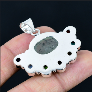 Pendentif demi-fleur en pierres précieuses naturelles, breloque florale pour collier, bijoux pour femmes - Product Image 3