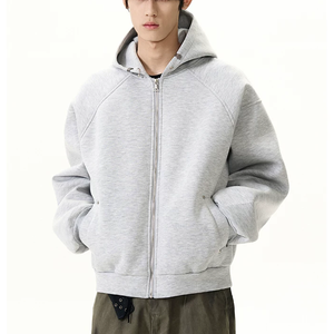 Sweat-shirt à capuche zippé surdimensionné pour homme de qualité supérieure, vêtements de sport élégants, tissu en molleton de coton lourd respirant - Product Image 5