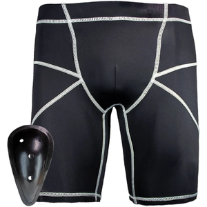 MMA Compression Shorts Integrated Groin Guard Cup Support Protective Underwear for <b>Boxer</b> Brief OEM Martial Arts Equipment - Product Image 2