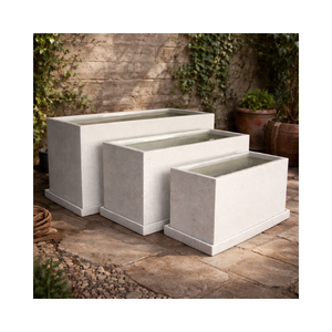 Maceta rectangular de fibra de vidrio personalizada para proyectos de paisajismo en interiores y exteriores, decoración del hogar y jardín, venta al por mayor de fábrica OEM - Product Image 1