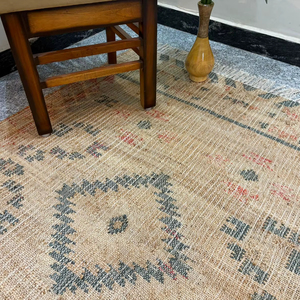 Alfombra de Yute Tejida a Mano |   Alfombra Geométrica Estilo Boho |   Alfombra Rústica Ecológica de Fibra Natural - Product Image 1