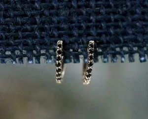 Pendientes de Aro de Moissanita, Plata de Ley 925, Chapados en Oro, Minimalistas, Pequeños, Tipo Huggie, Joyería para Mujer, Diamante Tishya, 2.5 g - Product Image 3