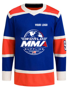 Camiseta de Hockey sobre Hielo Personalizada, Verano, Blanca, Azul y Naranja, con Rayas, Impresión Sublimada, Cuello en V, Manga Larga, Unisex, Adulto, Transpirable, Secado Rápido - Product Image 3
