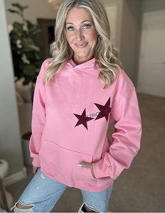 Sudadera con Capucha Oversize Bordada 100% Algodón con Gráficos Estilo Estético Años 90, Cuello Redondo, Manga Larga, Cortavientos y Ecológica - Product Image 3