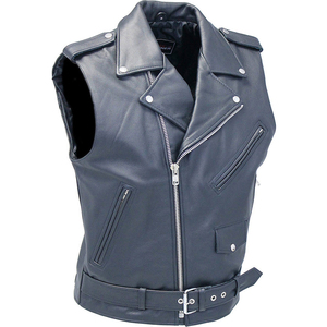 Men's Genuine <b>Leather</b> Vest <b>Sleeveless</b> Biker Motorcycle Adults Custom Wholesale ODM <b>Jacket</b> Vintage Casual Premium Outerwear 2026 - Product Image 1