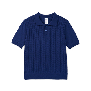 เสื้อเชิ้ตแขนสั้นผู้ชาย CRAZIGOODS ผ้าถักลายริบ ทรงลำลอง ผ้าถักลายเคเบิ้ล 100% อะคริลิก ผ้าถักนิตติ้ง ป้องกันรอยยับ รับผลิตแบบ ODM OEM - Product Image 1