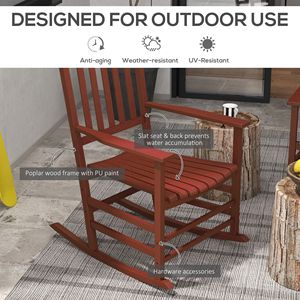 Set di 2 Sedie a Dondolo da Esterno con Curve Delicate, Dondoli da Giardino in Legno ad Alta Densità per Prato, Giardino e Portico, Mobili per Uso Esterno - Product Image 4