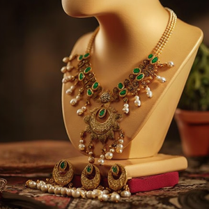 Heritage Pota Stone and <b>Pearl</b> <b>Necklace</b> <b>Set</b> 10575490GR-Fashionable Jewelry Accessory - Product Image 3
