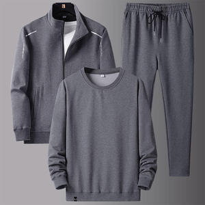 Men's Heavyweight Autumn Casual Sports Vest Set Hooded Sleeveless Sweatshirt Solid Color T-Shirt 100% Cotton Anti-Bacterial 2 1 - Product Image 3