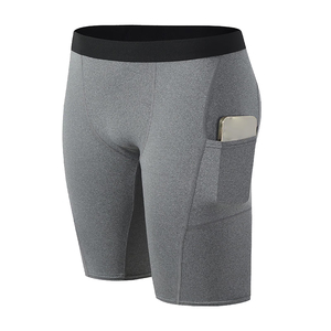 Short de gymnastique léger et respirant gris avec poche – Idéal pour l'entraînement et la course à pied - Product Image 2