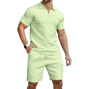 Ensemble T-shirt et short décontracté en tissu éponge pour homme de haute qualité, durable, respirant, séchage rapide, imprimé, pour l'été et les activités de plein air - Product Image 2