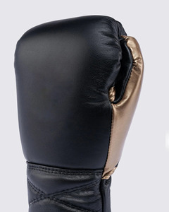 Five B Black Leather Boxing <b>Gloves</b> Lace-Up Wrist Closure Adult Training Gear for Boxing Practice and Competition - Product Image 6