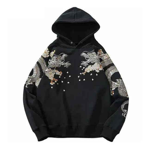 Sudadera con capucha de forro polar con cremallera para invierno, bordado de alta densidad, premium, al por mayor, de secado rápido, a la moda - Product Image 2