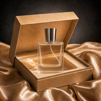 Flacon de parfum en verre de 100 ml, flacon de parfum vide avec couvercle, boîte cadeau de luxe mate, logo personnalisé en estampe dorée, impression à l'écran