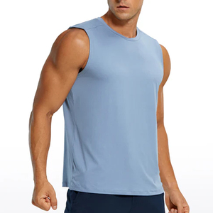 Camiseta sin mangas para hombre, ecológica, de algodón, transpirable, de secado rápido, para gimnasio, entrenamiento, ajuste muscular, formal, playera informal para la playa - Product Image 2