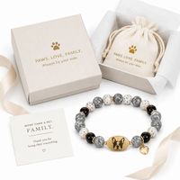 Bracelet de perles commémoratif pour animaux de compagnie avec breloque patte de chien gravée, bijoux personnalisés pour maman de chien