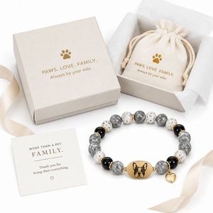 Pet Loss <b>Memorial</b> <b>Gifts</b> Bead Bracelet with Engraved Dog Paw Charm Personalized Pet Jewelry for Dog Mom <b>Memorial</b> - Product Image 6