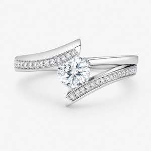 Anillo de Compromiso de Diamante Redondo de Corte Brillante Platino con Engaste Pavé, Joyería Fina Clásica para Mujer, Certificado IGI - Product Image 6