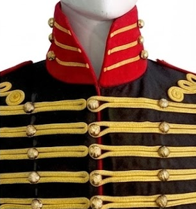 <b>Men</b> Hussar <b>Jacket</b> Stand Collar Button Front Long Sleeve Uniform Historic Costume Spring <b>Summer</b> - Product Image 6