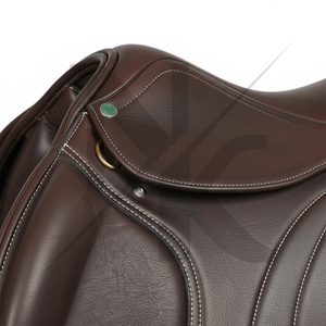 Silla de doma profesional de cuero genuino, estilo inglés de contacto cerrado, para espectáculos ecuestres, productos de carreras de caballos ingleses de la India. - Product Image 5