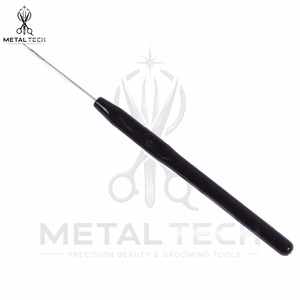 Black Handle Steel Wire Hair Extension Micro Ring Link <b>Threader</b> Latch Hook Pulling <b>Needle</b> Set Bulk Salon Installation Kit - Product Image 2